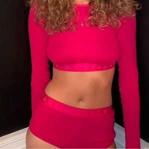 Savage X cotton jersey hot short and top (selling as a set)